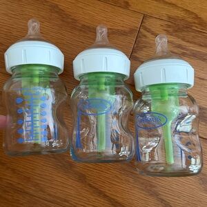 Clear Glass Baby Milk Bottles Dr. Brown’s Anti Colic Pack of 3